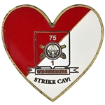 1st Squadron, 75th Cavalry Regiment, "Widowmakers" (♥), 2 15/16" X 2 1/4"