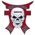 Recon, 1st Squadron, 33rd Cavalry Regiment "Men of War", 2 13/16" X 3"