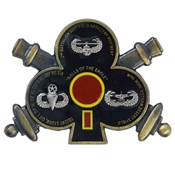 2nd Battalion, 320th Field Artillery Regiment, "Balls of the Eagle" (♣), 3" X 2 3/16"