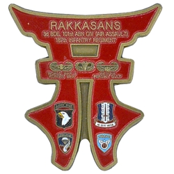 3rd Brigade Combat Team, 187th Infantry Regiment, Rakkasans, Let Valor Not Fail, 2 1/4" X 2 1/2"