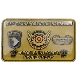 106th Transportation Battalion "First Among Equals", LTC / CSM, Black, Type 8