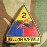 Patch, 2nd Armored Division, with Hell On Wheels Tab, Color