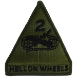 Patch, 2nd Armored Division, with Hell On Wheels Tab, Color