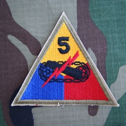 Patch, 5th Armored Division, Color, Cut Edge