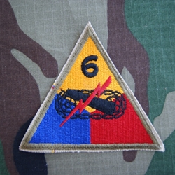 Patch, 6th Armored Division, Color, Cut Edge