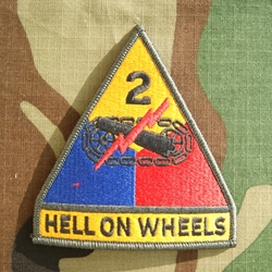 Patch, 2nd Armored Division, with Hell On Wheels Tab, Color