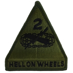 Patch, 2nd Armored Division, with Hell On Wheels Tab, Color